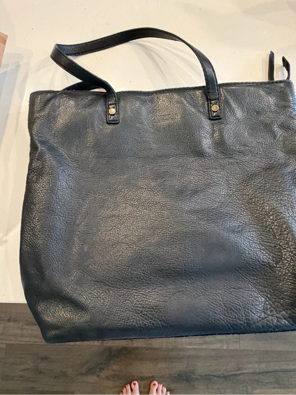 Black Leather Tote Bag
